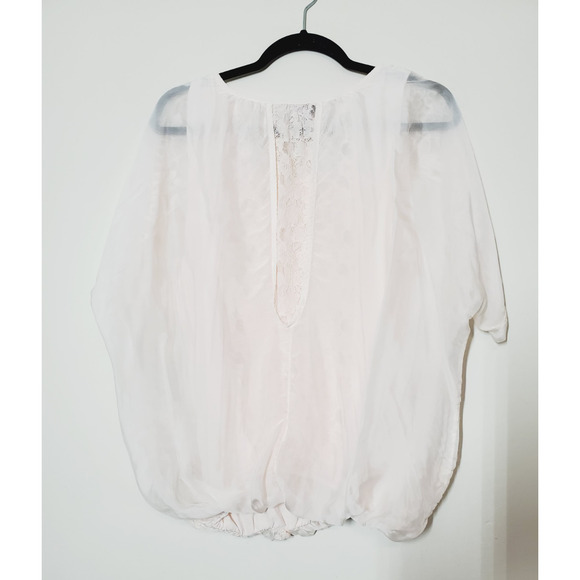 Lola Made In Italy Womens Small Top 100% Silk Flowey Layered Pink Embroidered - Picture 4 of 9